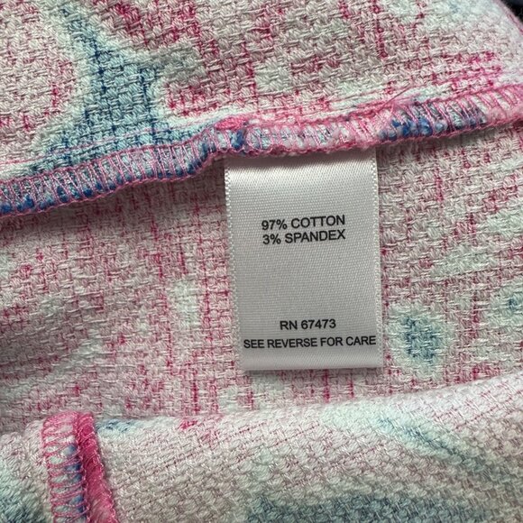 Just Taylor Size 4P Sleeveless Pink & Blue Floral Textured Shift Dress - Picture 5 of 14